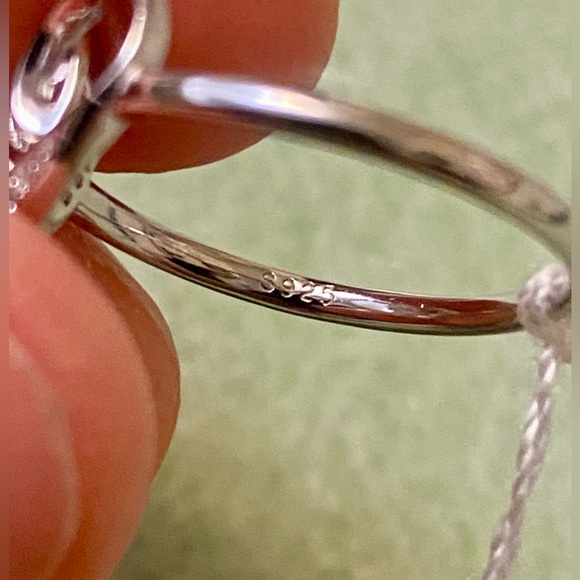 Sterling Silver Heart Ring with Clear Moissanites and certificate - Picture 9 of 9
